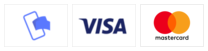 Logo for betalingsmuligheder: Mobilepay, Visa, Mastercard